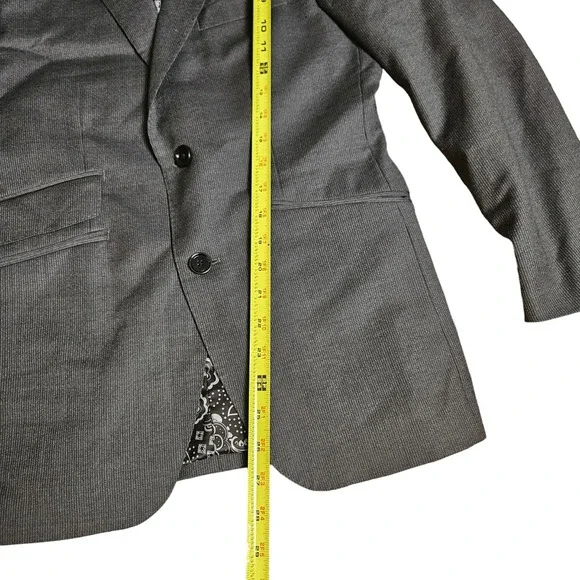 Indochino Two-Button Wool Sport Coat Blazer Jacket Paisley Lined Sz 36 (P) Gray - Picture 10 of 10